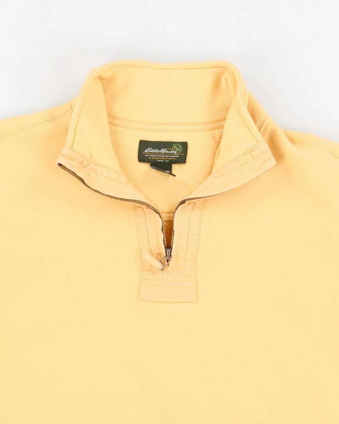 00s Eddie Bauer Yellow Quarter Zip Sweatshirt - M