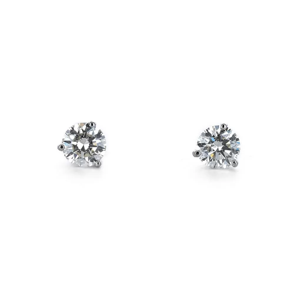 0.16ctw Round Diamond Stud Earrings - White Gold