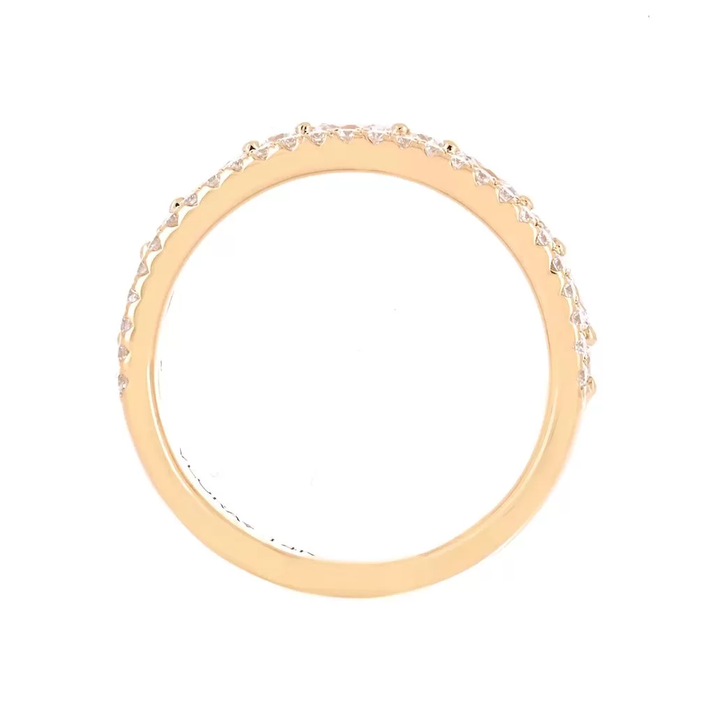 0.70ctw Round   Marquise Double Diamond Band - 14K Yellow Gold