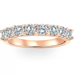 1 5/8 ct Diamond U Prong Wedding Ring 14k Rose Gold Anniversary Band Lab Grown