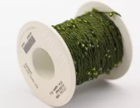 1 Spool - 50 Meters - Swarovski Crystal Cotton Yarn, Olivine