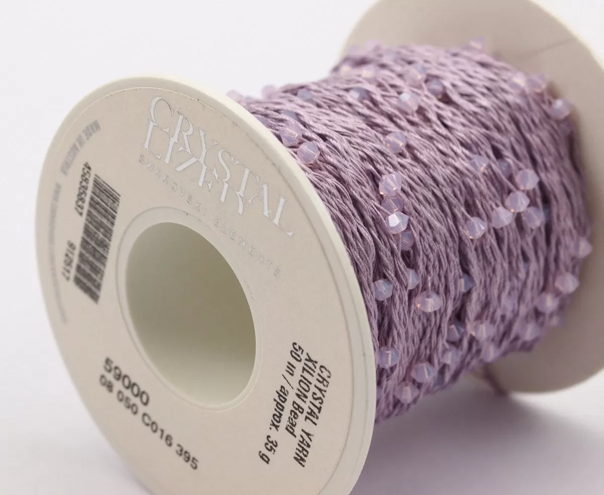 1 Spool - 50 Meters - Swarovski Crystal Yarn, Purple