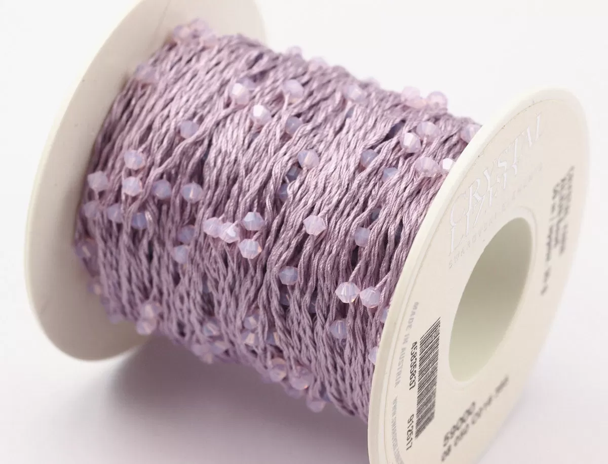 1 Spool - 50 Meters - Swarovski Crystal Yarn, Purple