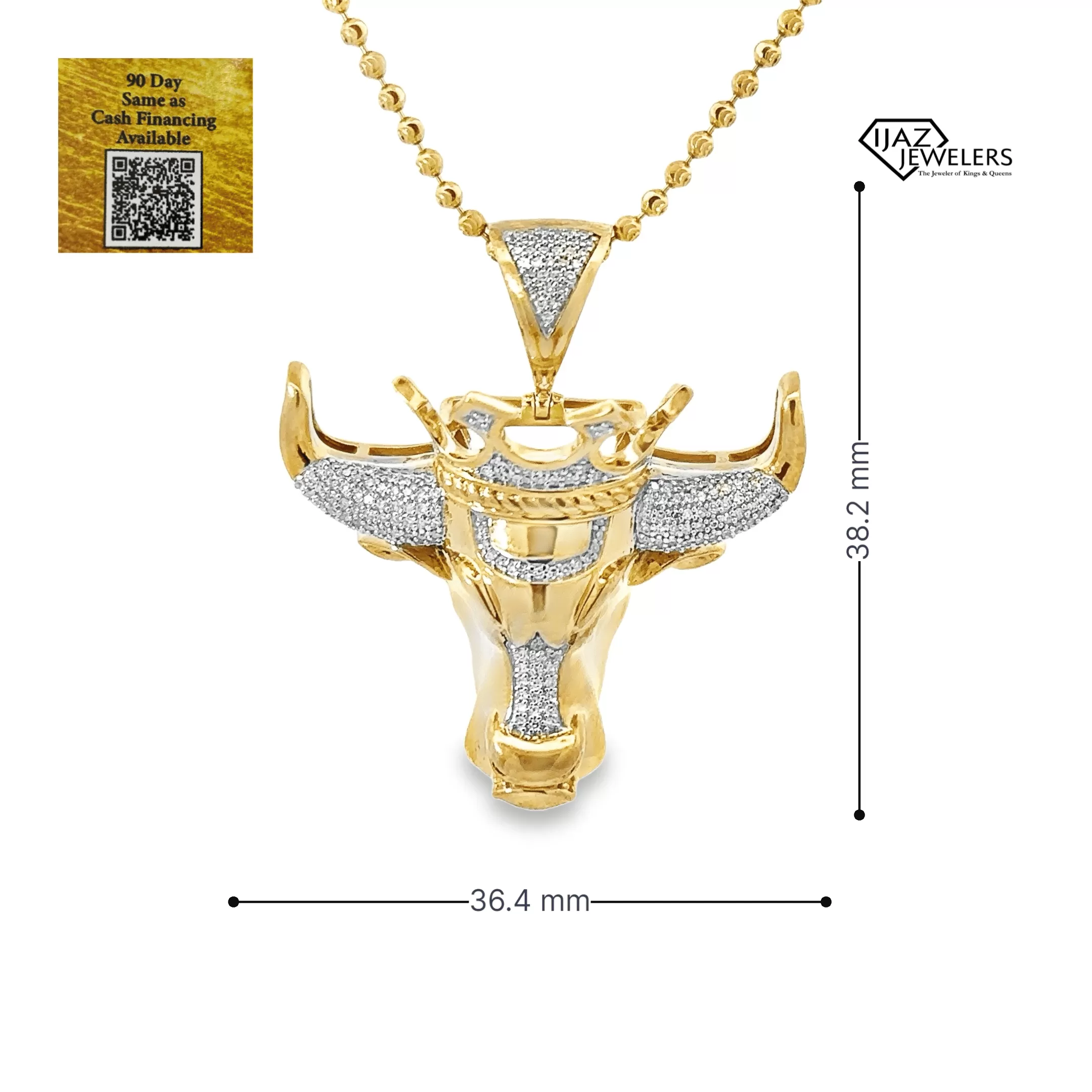 10K Gold 0.50 CTW Diamond Bull Charm