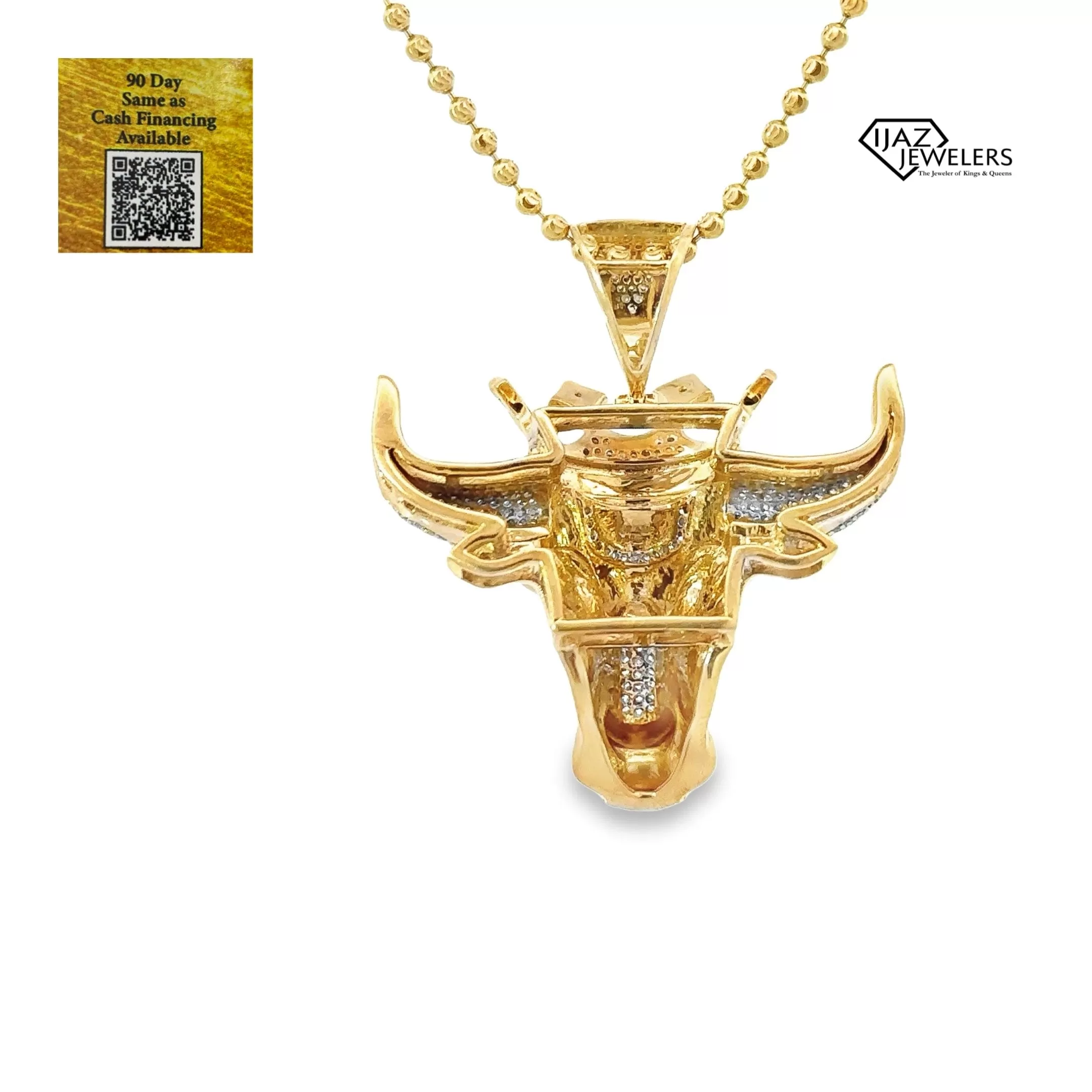 10K Gold 0.50 CTW Diamond Bull Charm