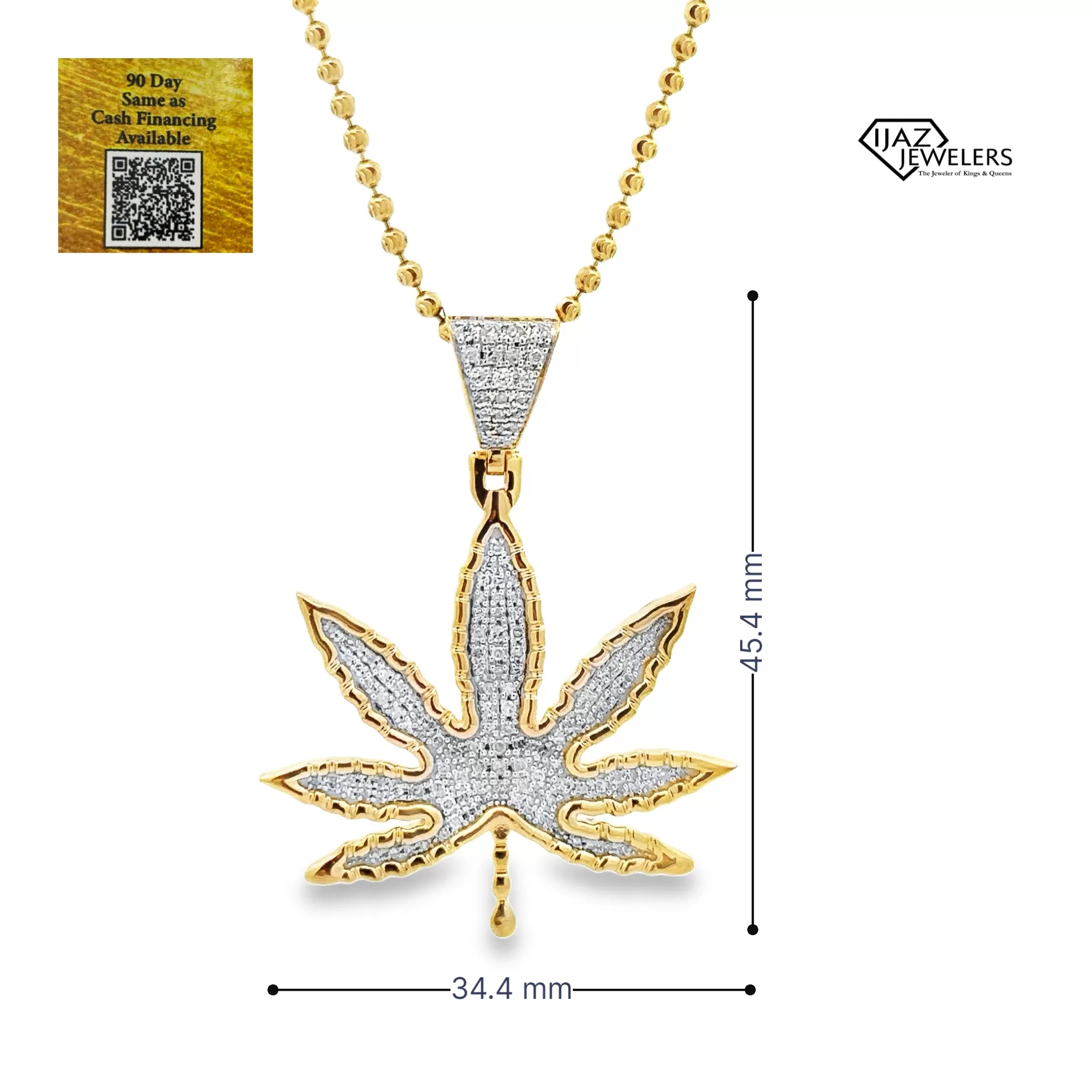 10K Gold 0.57 CTW Diamond MJ Leaf Charm