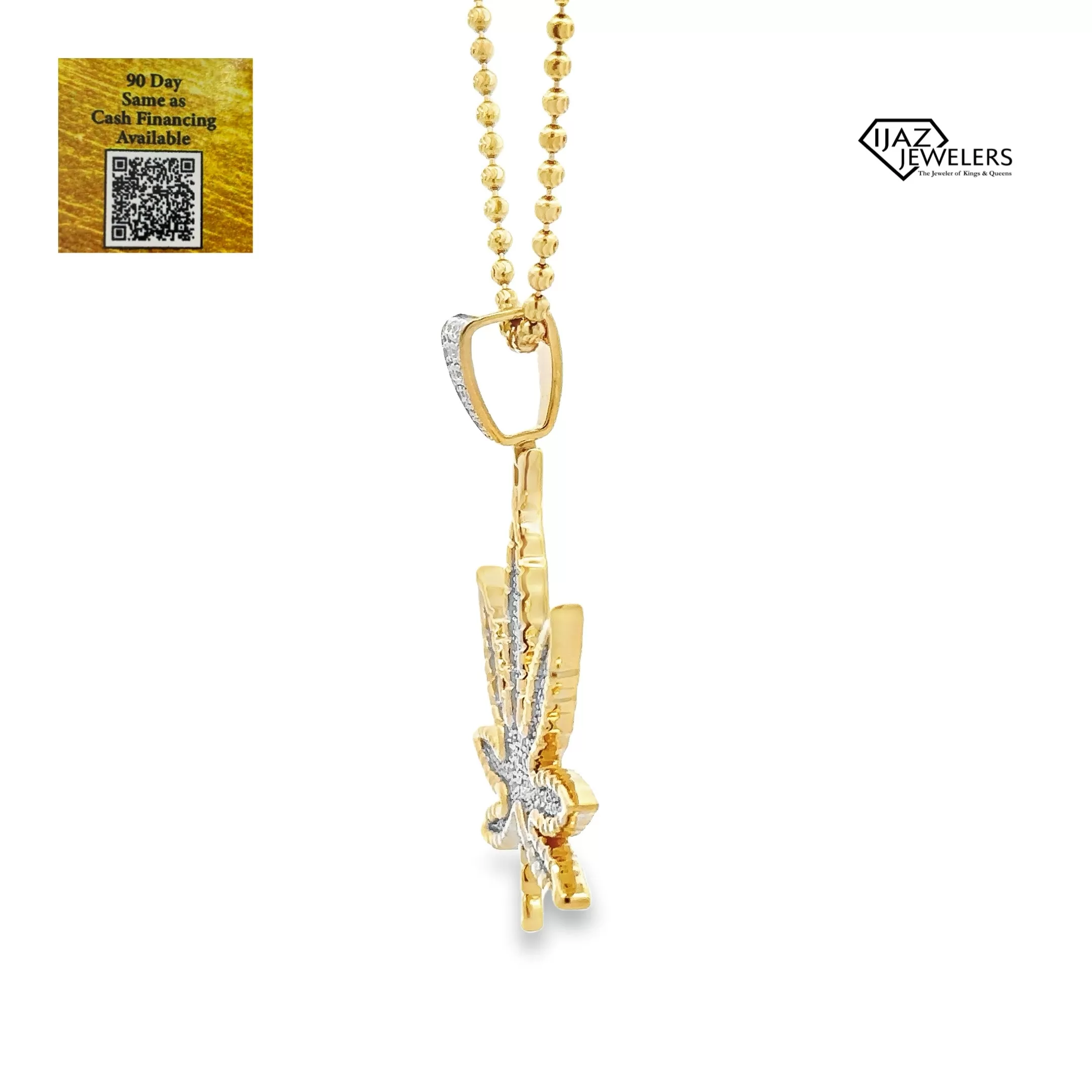 10K Gold 0.57 CTW Diamond MJ Leaf Charm