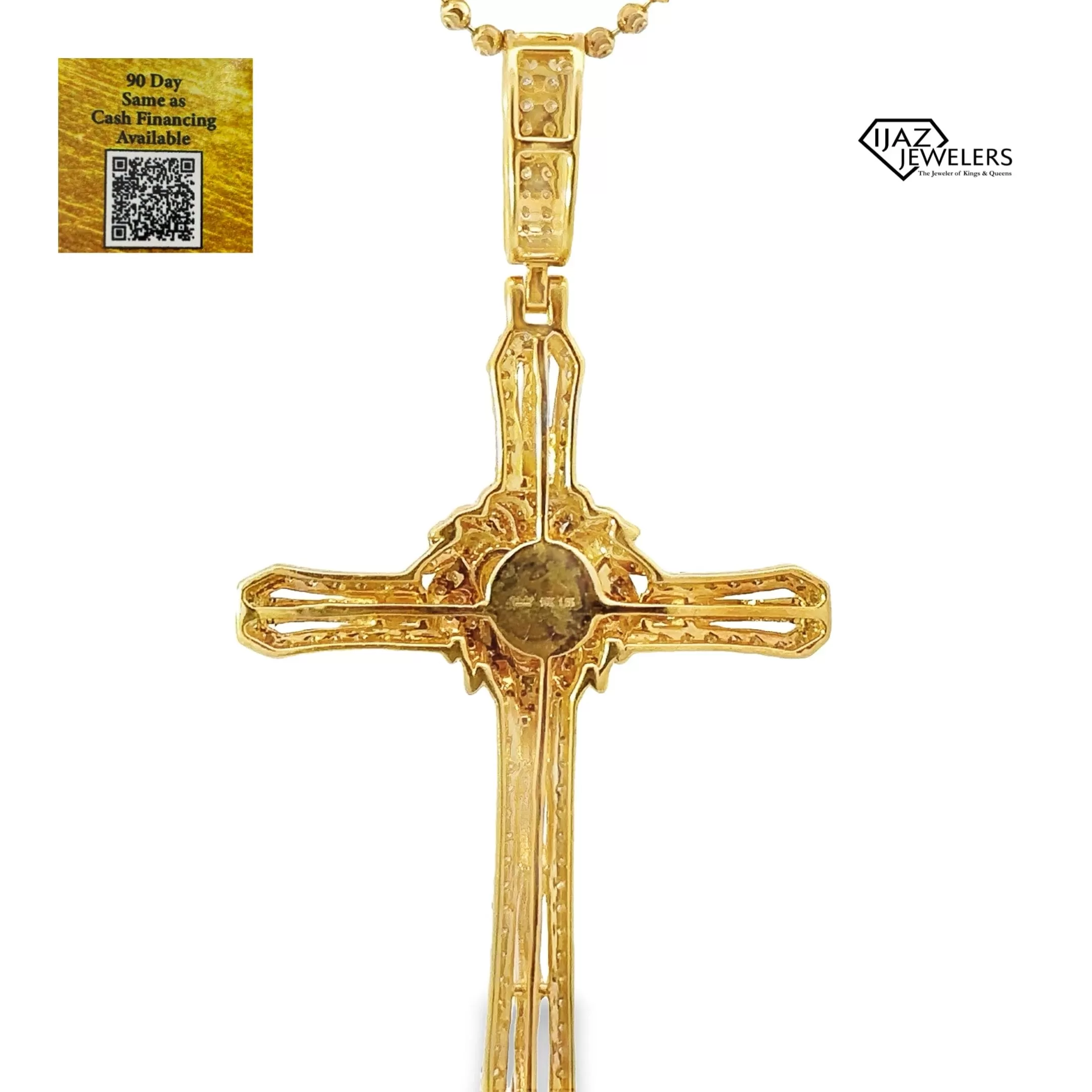 10K Gold 1.55 Diamond Lion Cross Charm