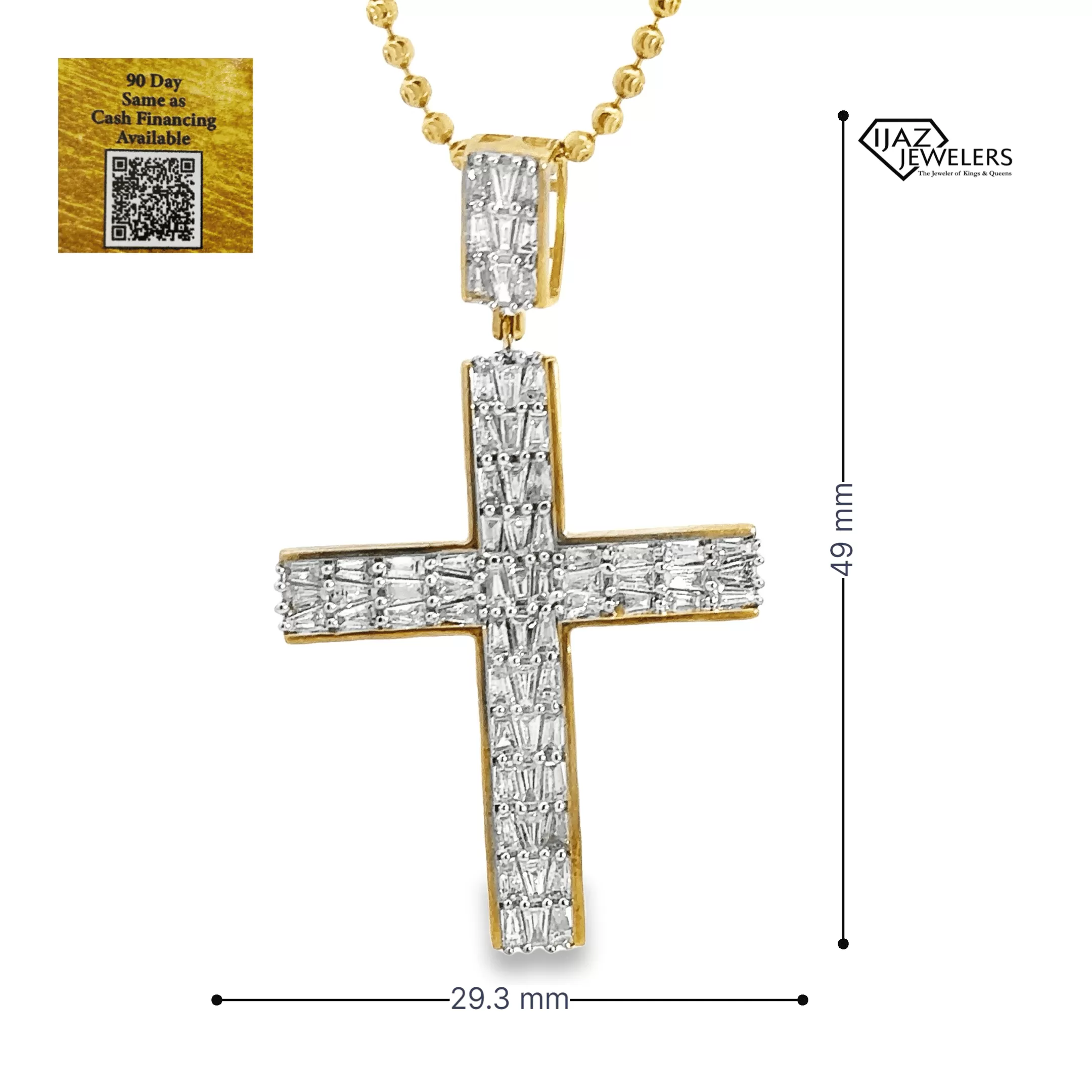 10K Gold 1.69 CTW Diamond Cross Charm