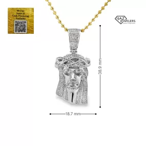 10K White Gold 0.50 CTW Diamond Jesus Charm