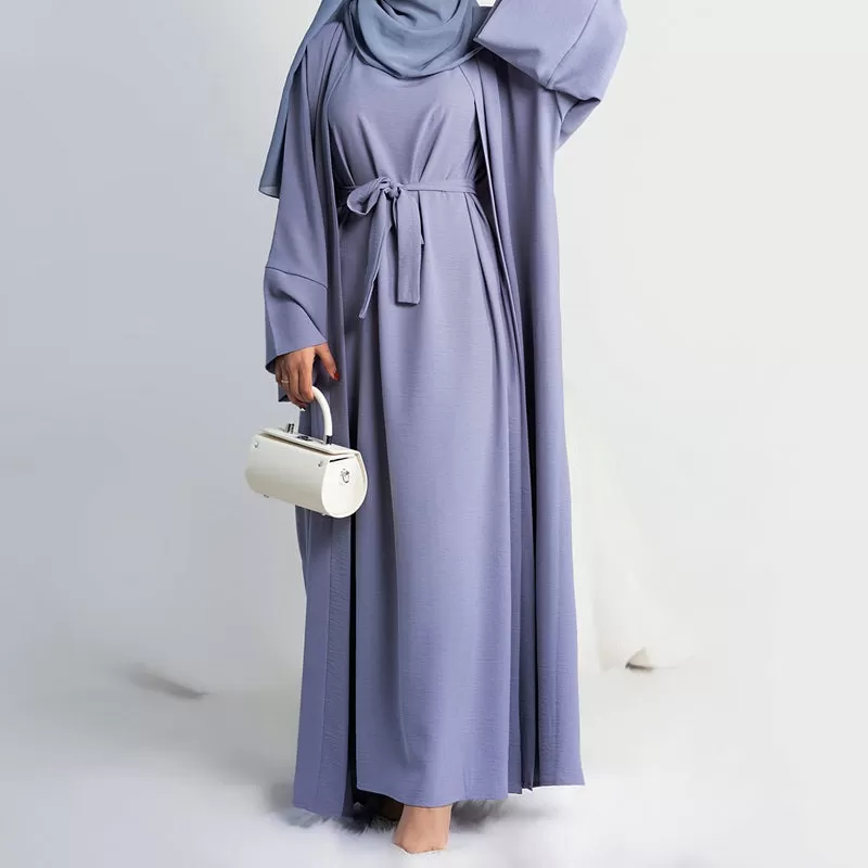 12 Color Options 2 Pieces Set Abaya Dress Muslim Women Clothing Suit With Out Abaya And Inner Dress