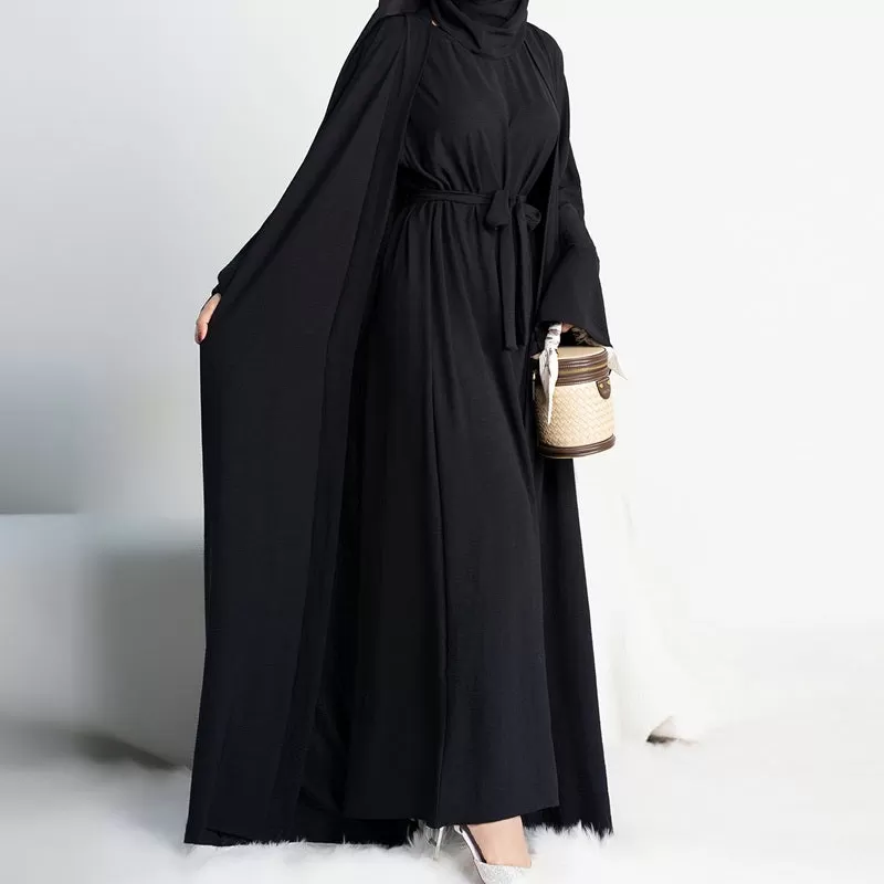 12 Color Options 2 Pieces Set Abaya Dress Muslim Women Clothing Suit With Out Abaya And Inner Dress