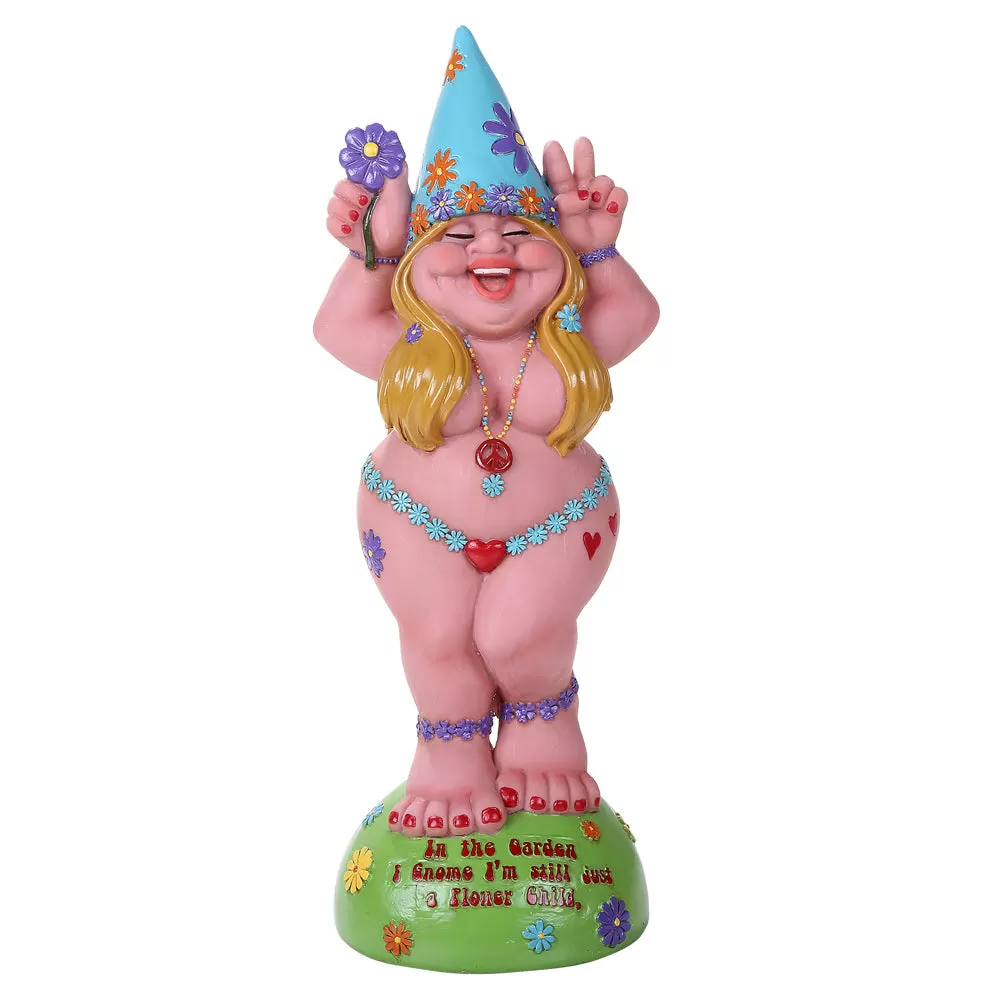 13.75" Gnome Statue - Flower Lady