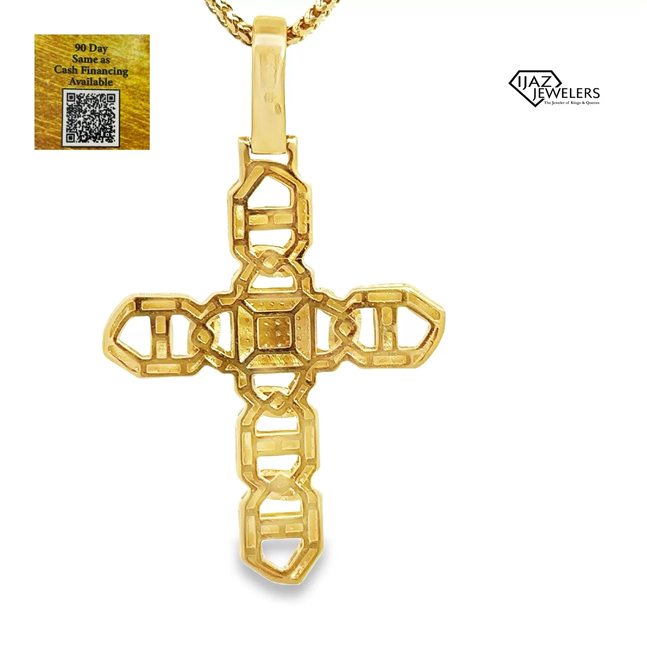 14K Gold 0.85 CTW Diamond Cross Charm