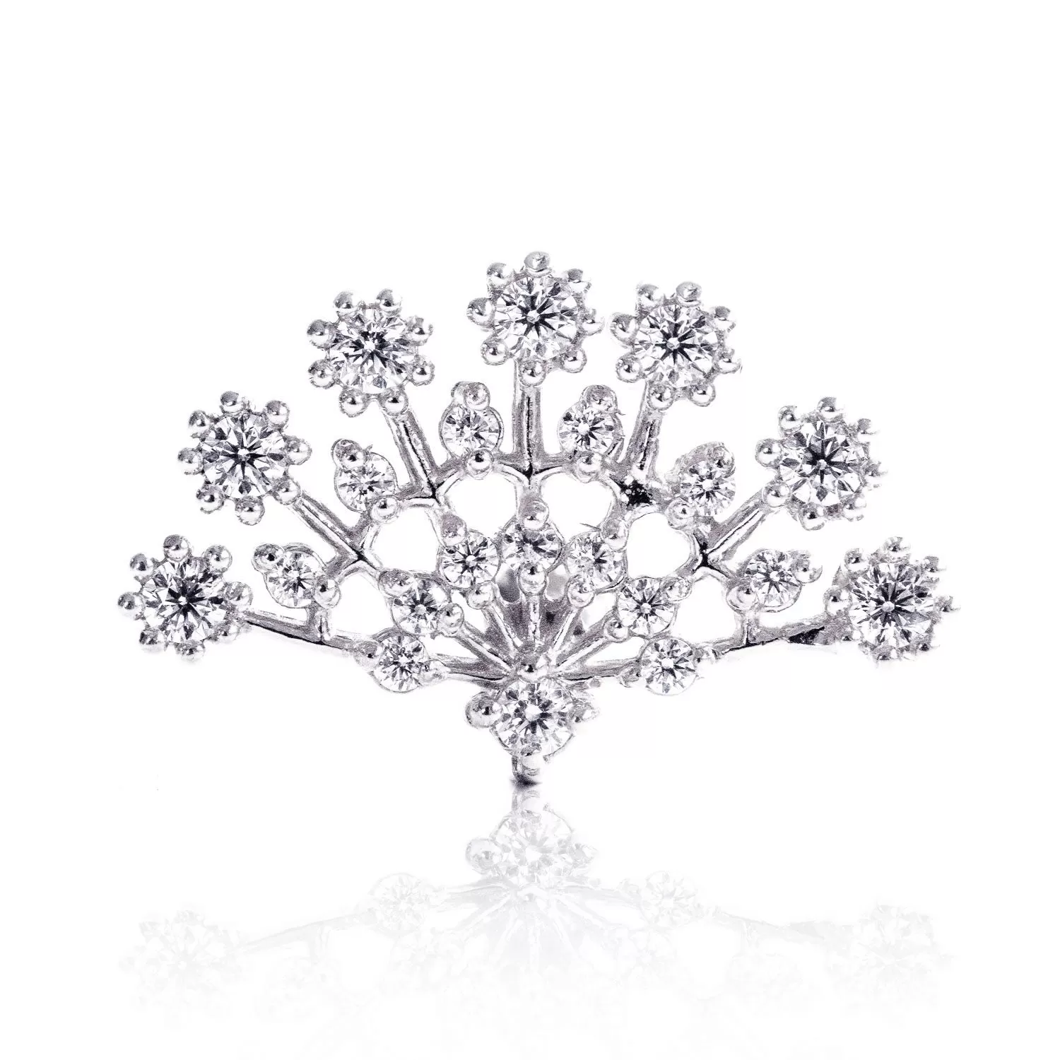 14k Gold Cubic Snowflake Tree Pendant Barbell Ear Stud Piercing