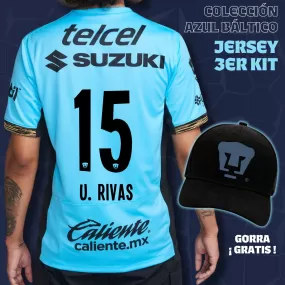 15 Ulises Rivas - Colección Azul Báltico - Jersey Tercer Kit   Gorra de Regalo