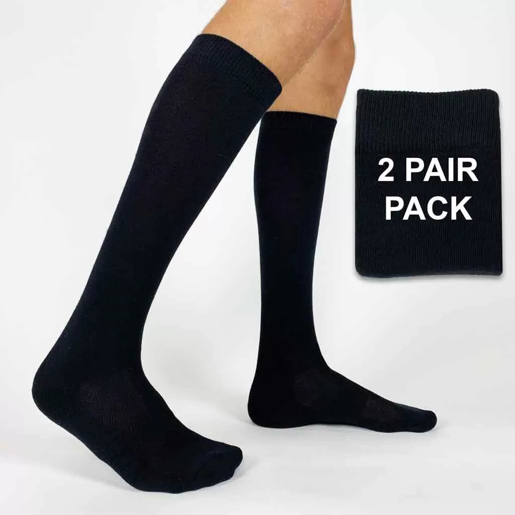 2 Pack of Navy Blue Cotton Sport Knee High Sock Basics