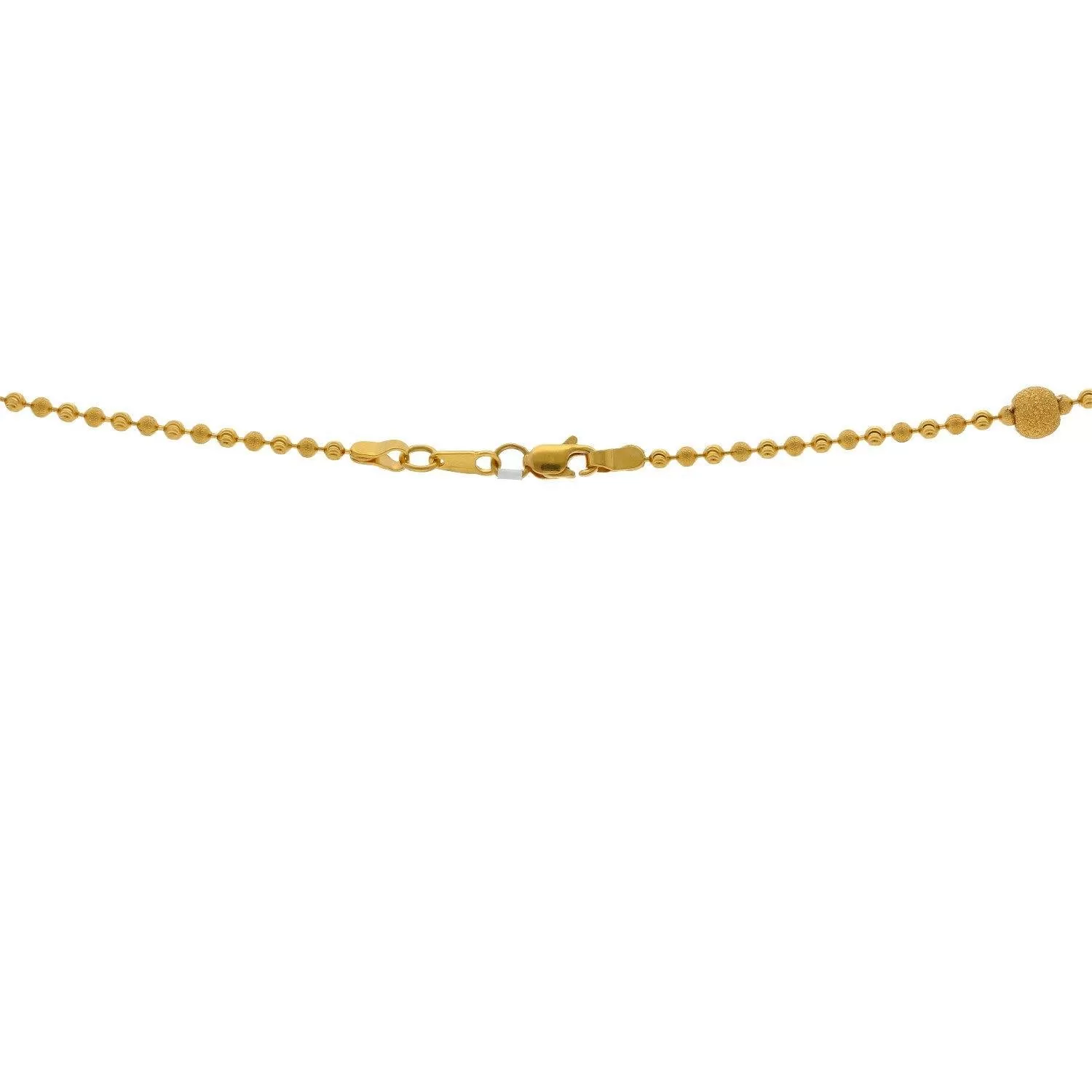 22K Yellow Gold Glittering Chain, Length 16inches