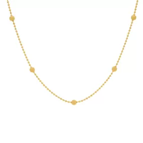 22K Yellow Gold Glittering Chain, Length 16inches