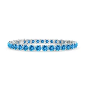 3.5 CT. Natural Swiss Blue Topaz Tennis Bracelet