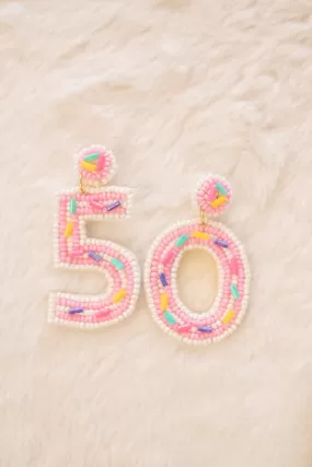 50 Birthday Beaded Earrings