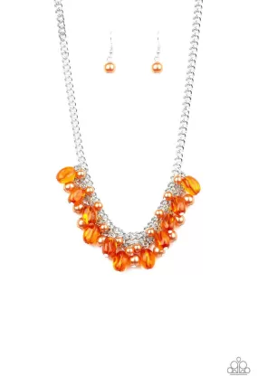 5th Avenue Flirtation Orange and Silver Necklace - Paparazzi Accessories