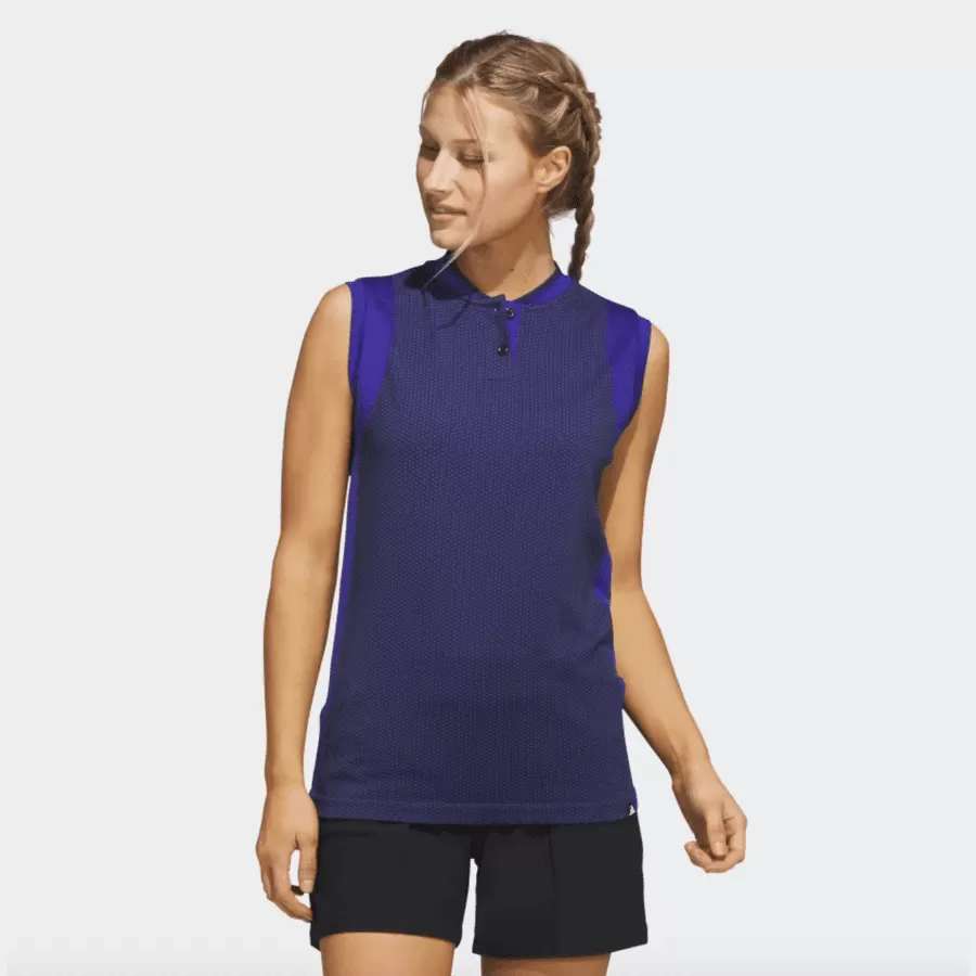 Adidas Ladies Ultimate365 Tour Sleeveless Golf Shirt - Blue