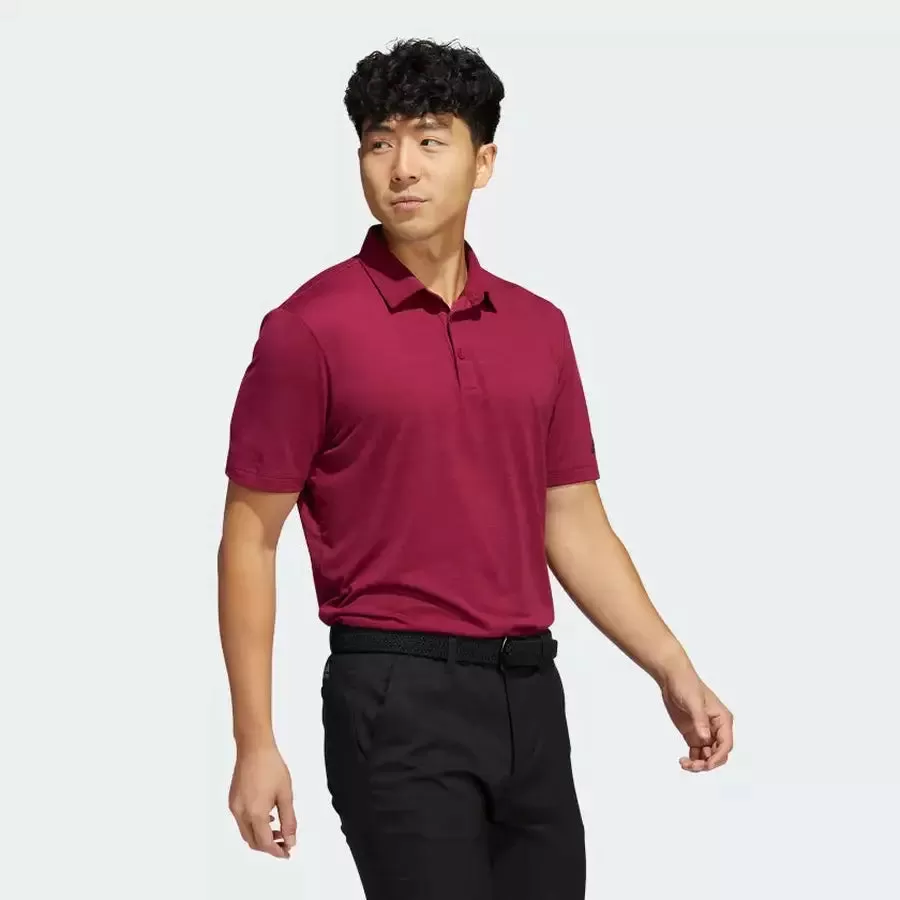 Adidas Space-Dyed Striped Polo Shirt - Burgundy