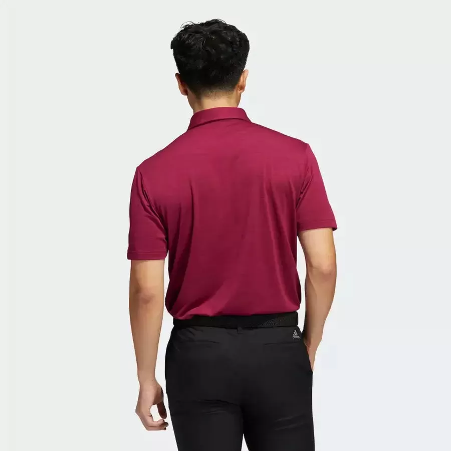 Adidas Space-Dyed Striped Polo Shirt - Burgundy