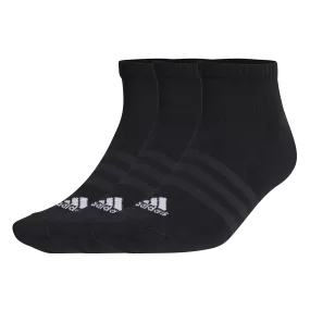 ADIDAS UNISEX CUSHIONED LOW-CUT SOCKS 3 PAIRS BLACK SOCKS