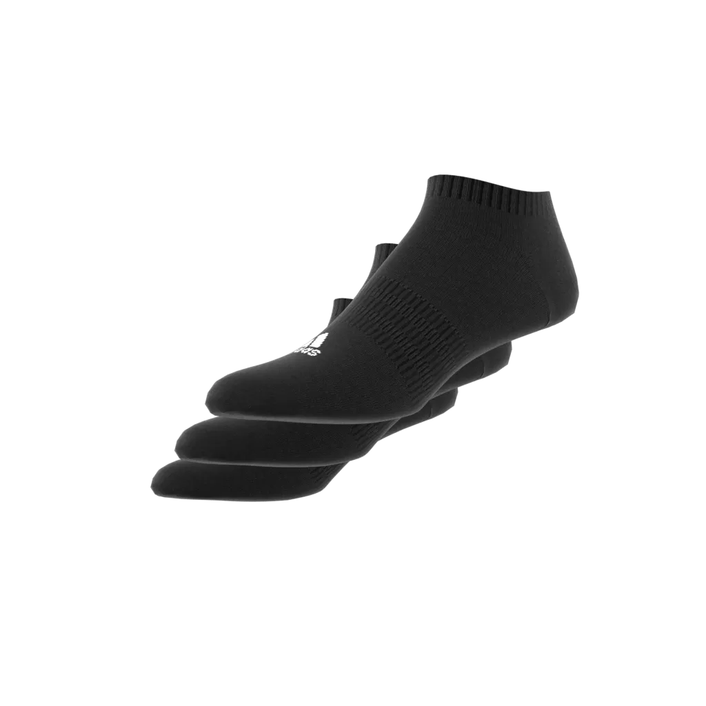 ADIDAS UNISEX CUSHIONED LOW-CUT SOCKS 3 PAIRS BLACK SOCKS