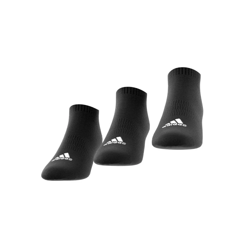 ADIDAS UNISEX CUSHIONED LOW-CUT SOCKS 3 PAIRS BLACK SOCKS