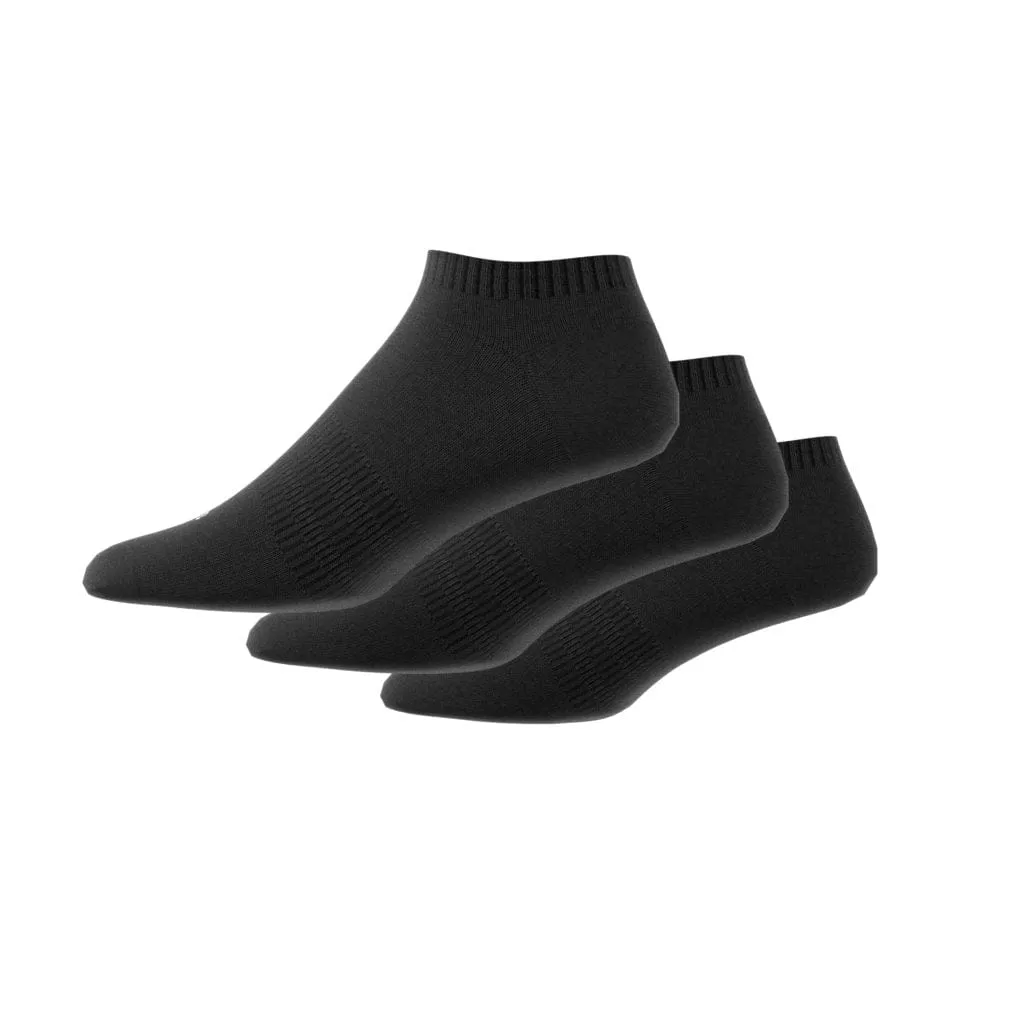 ADIDAS UNISEX CUSHIONED LOW-CUT SOCKS 3 PAIRS BLACK SOCKS