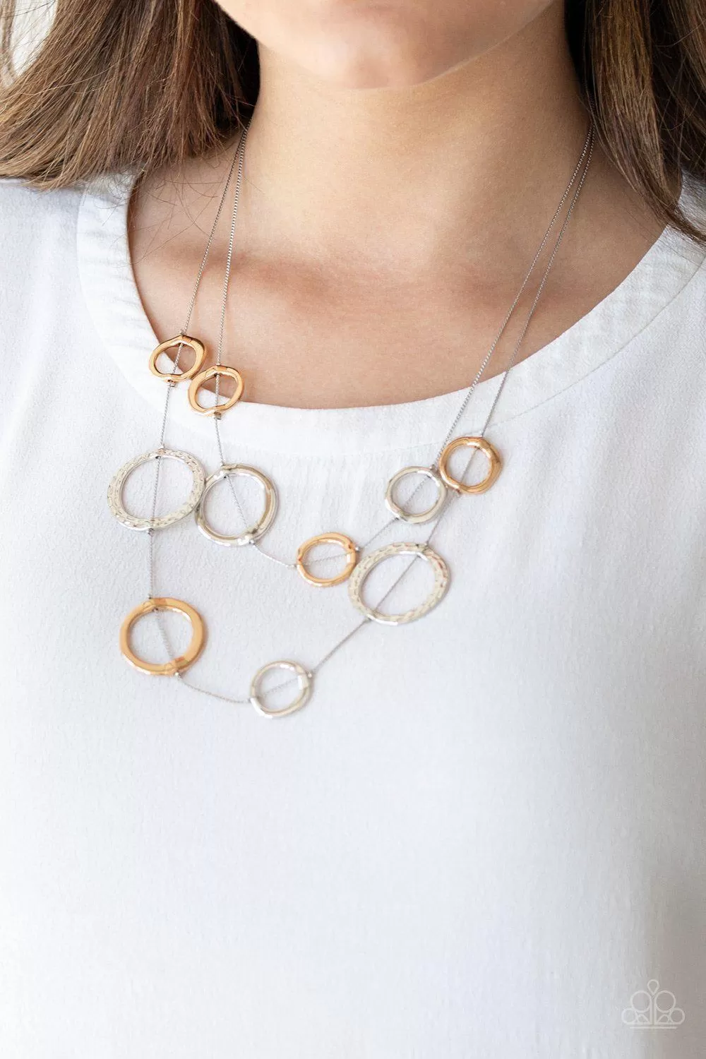 Ageless Aesthetic Silver and Gold Necklace - Paparazzi Accessories