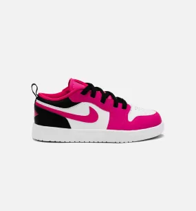 Air Jordan 1 Retro Low Fierce Pink Preschool Lifestyle Shoe - White/ Fierce Pink