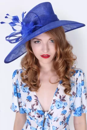 Alexandria Wide Brimmed Sun Hat - Royal Blue