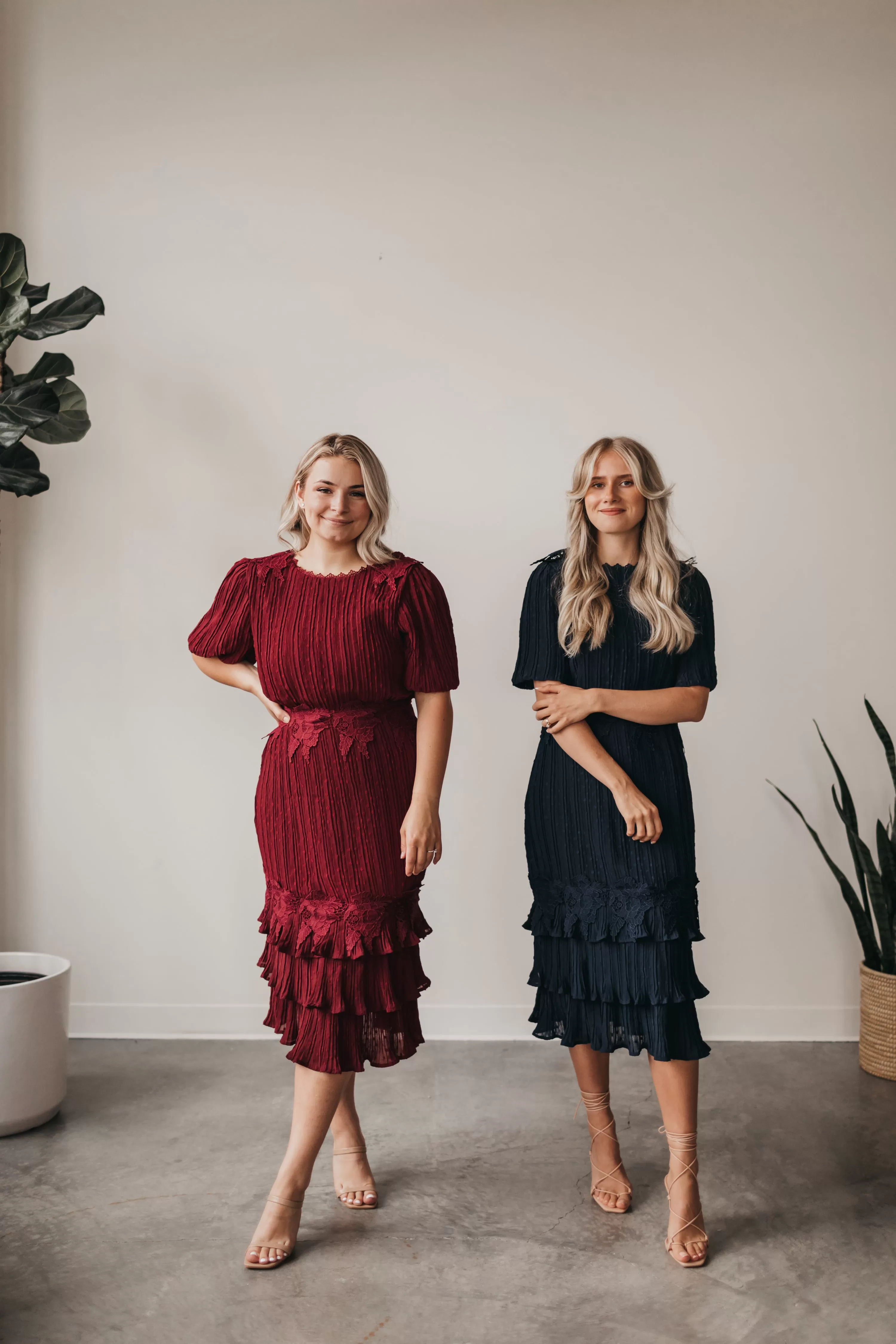 Alice Midi Dress in Burgundy