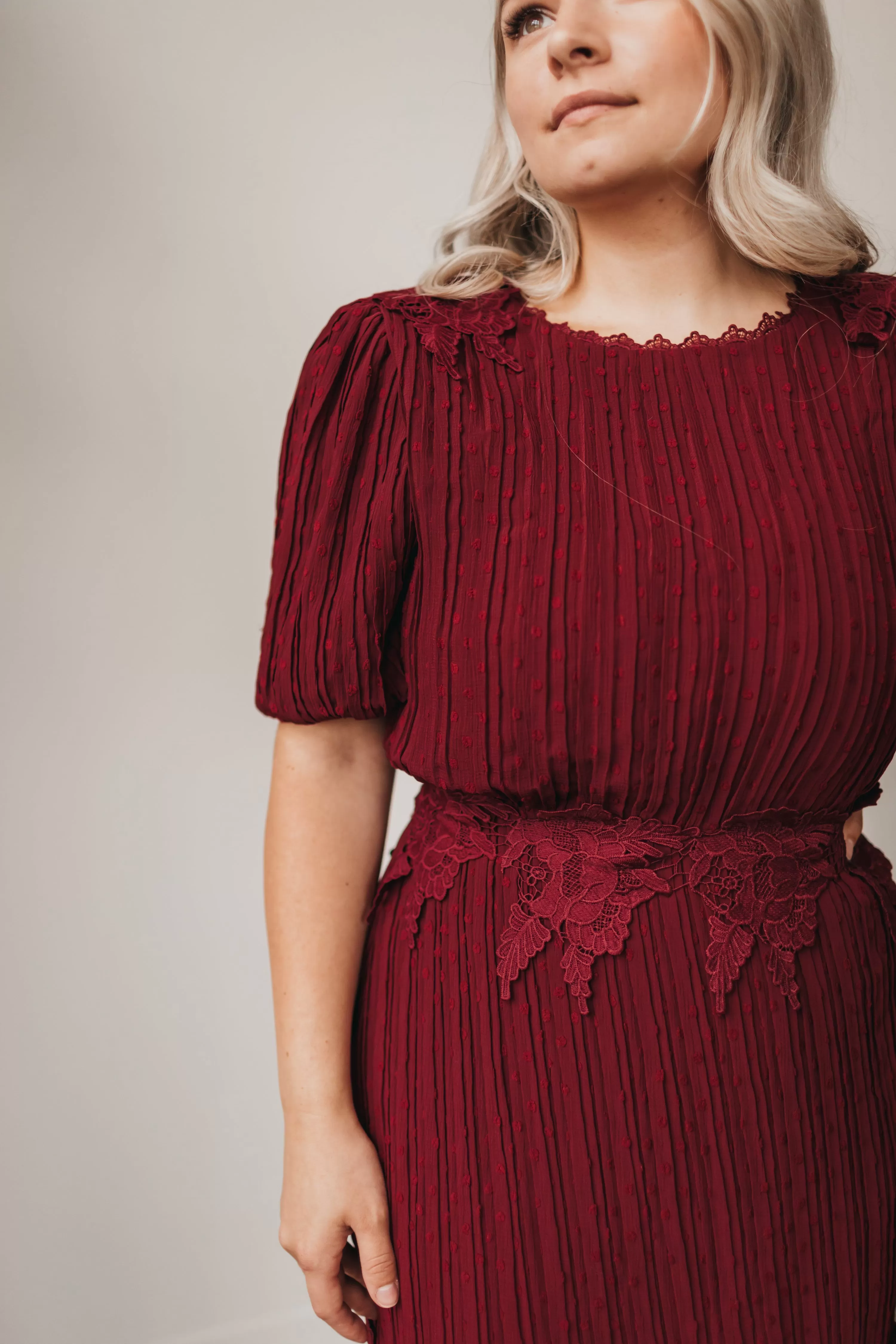 Alice Midi Dress in Burgundy