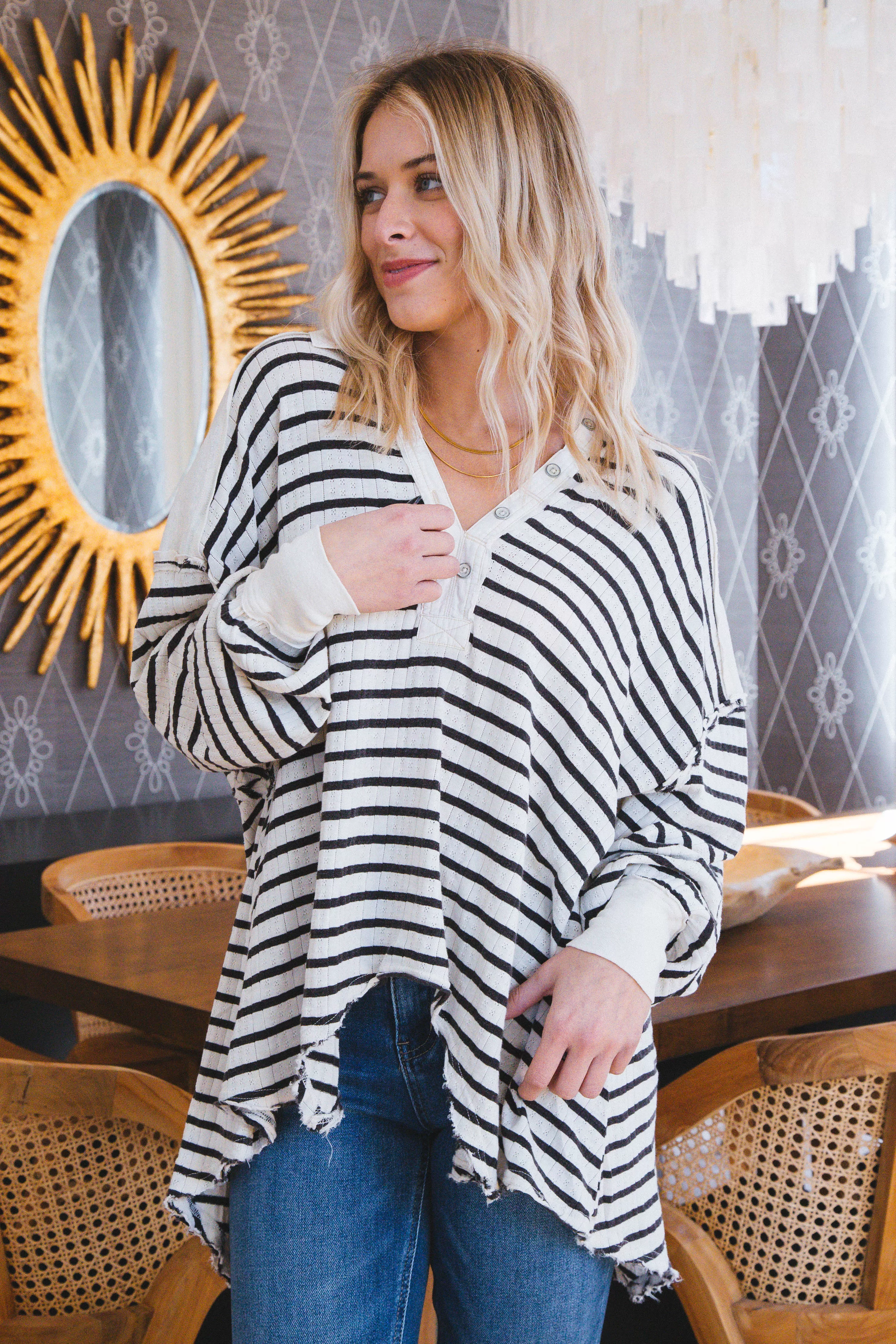 All For You Striped Polo, Cream Combo | Free People