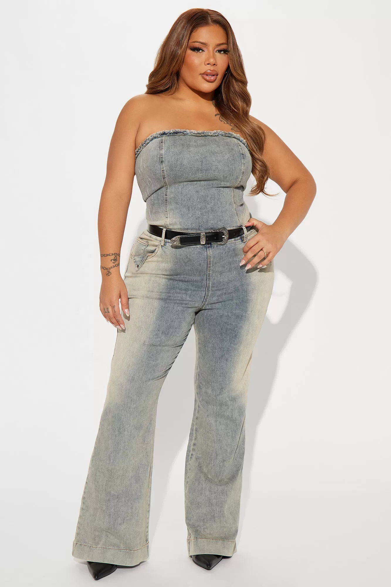 All My Energy Denim Jumpsuit - Light Wash