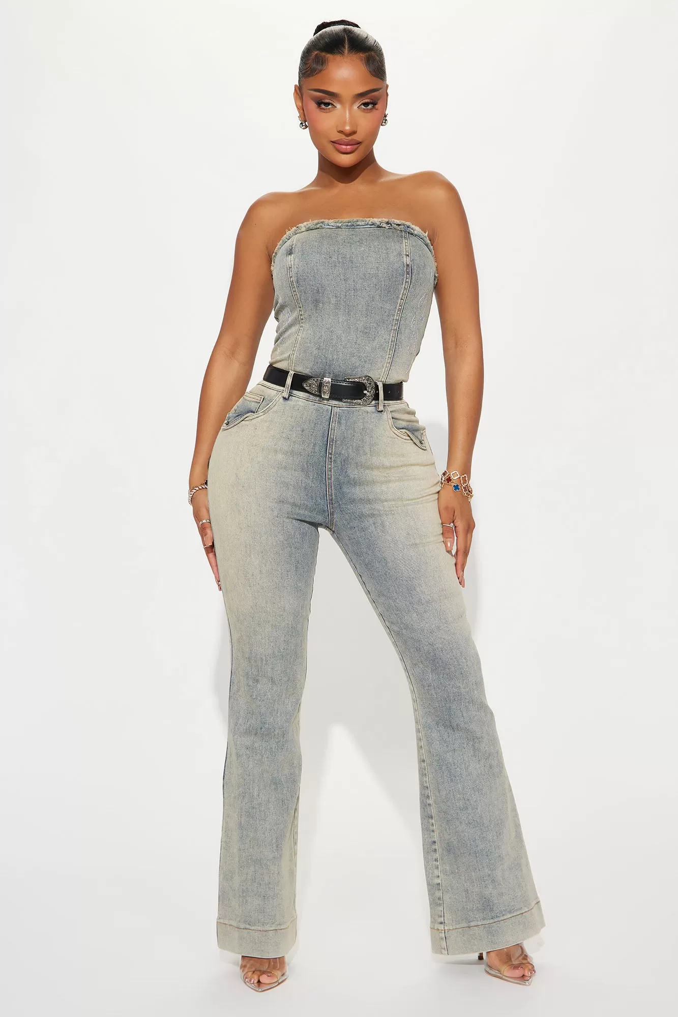 All My Energy Denim Jumpsuit - Light Wash