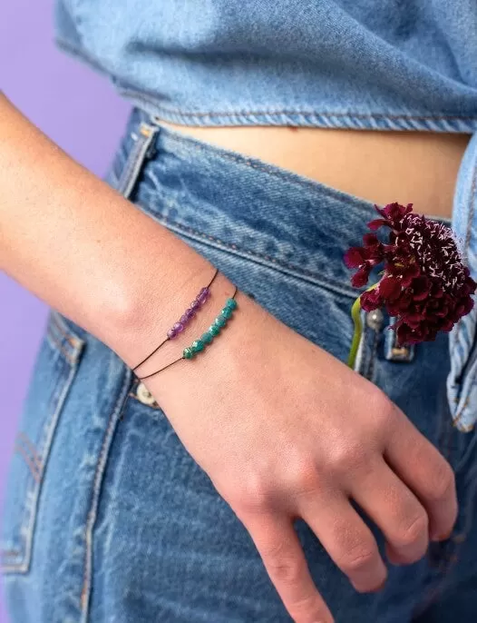 Amethyst Hummingbird Adjustable Bracelet for Healing