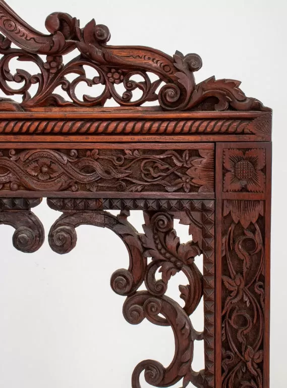 Anglo-Indian Rosewood Two Panel Screen