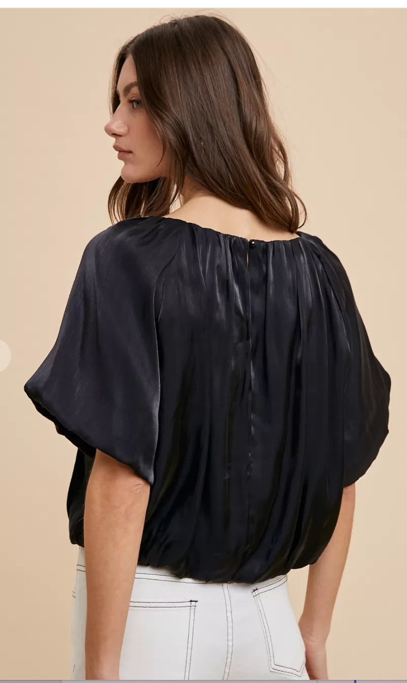 AnnieWear Bubble Hem Blouse