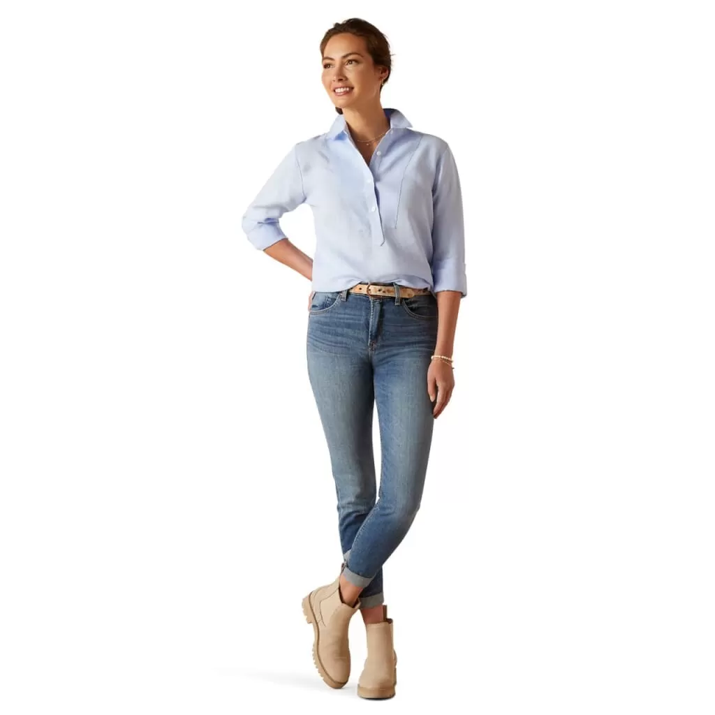 Ariat Ladies Cazadero Blouse Chambray Blue