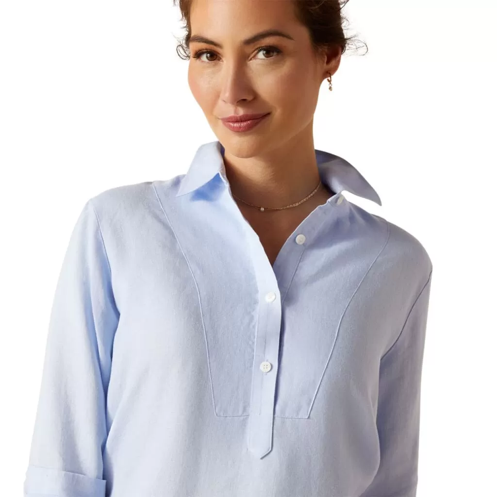 Ariat Ladies Cazadero Blouse Chambray Blue