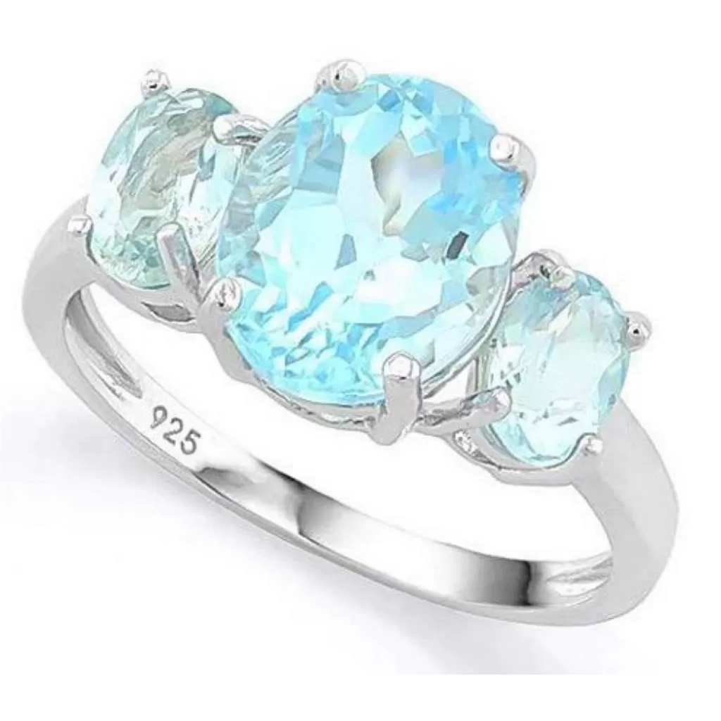 Baby Swiss Blue Topaz Sterling Silver Ring