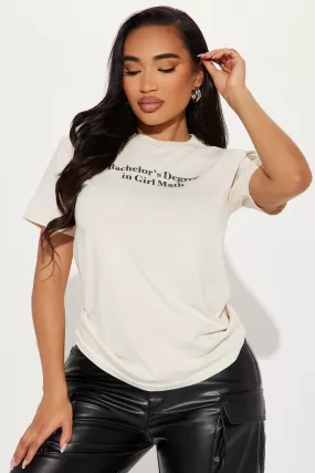 Bachelor's Degree In Girl Math Tee - Off White