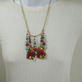 Baylie, Christmas Beads and Bears Dangle Necklace