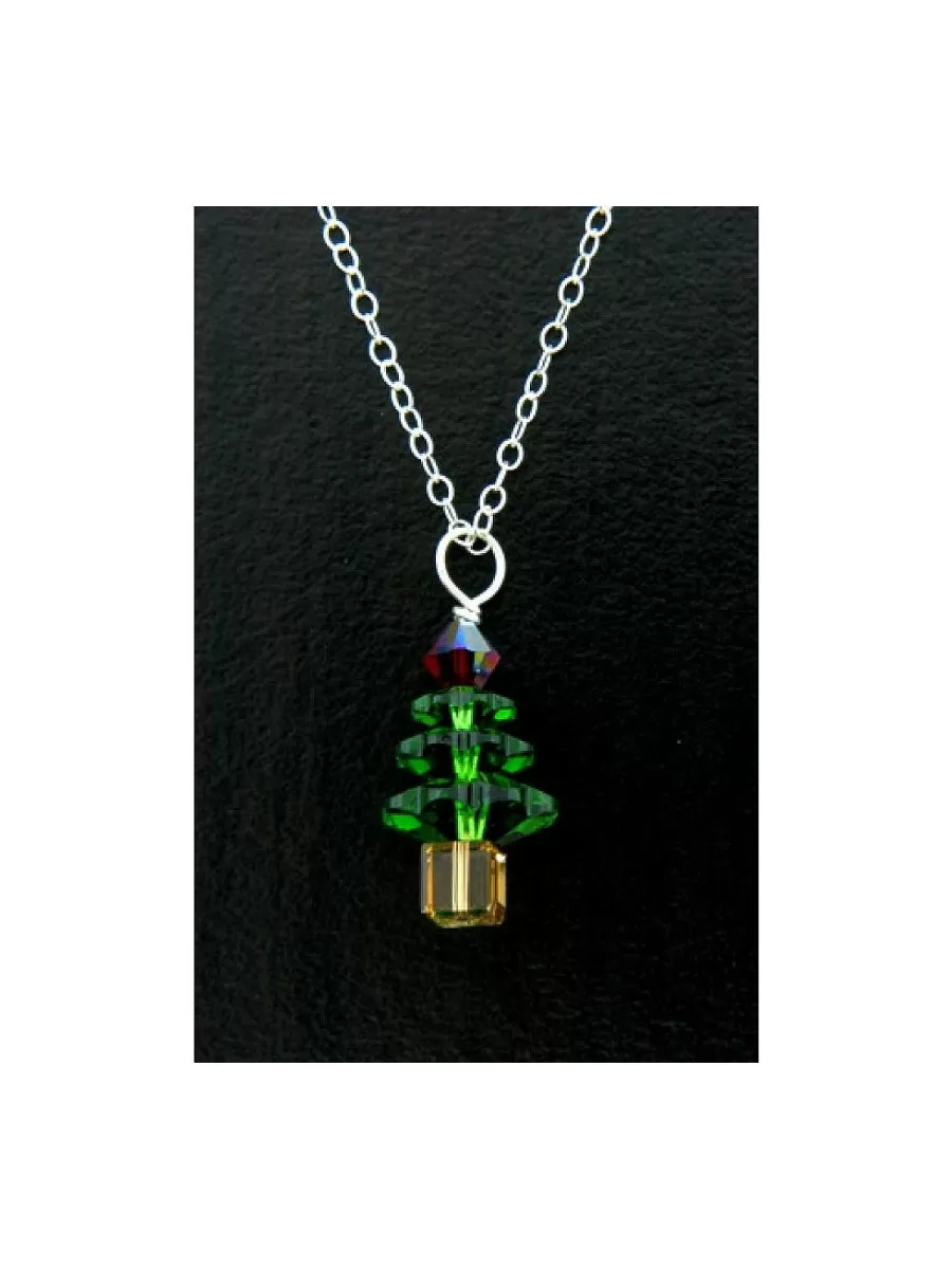 Beaded Christmas Tree Necklace